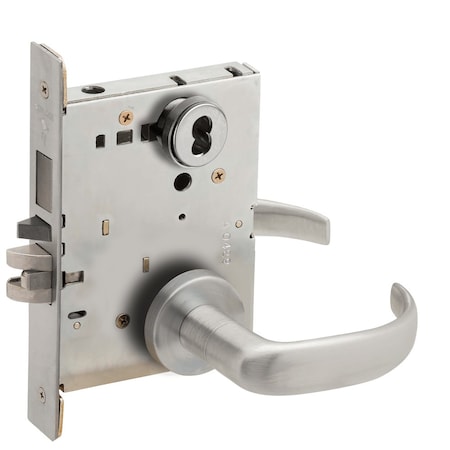 Schlage Schlage L-Series, Entrance Mortise Lock, A Rose, 17 Lever, Grade 1 Mortise Lock, SFIC Prep Less Core L9453B 17A 630